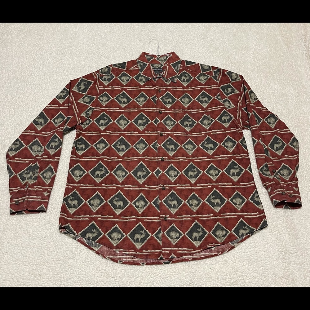 Vintage Woolrich Elk Hunting Button Flannel Men XL